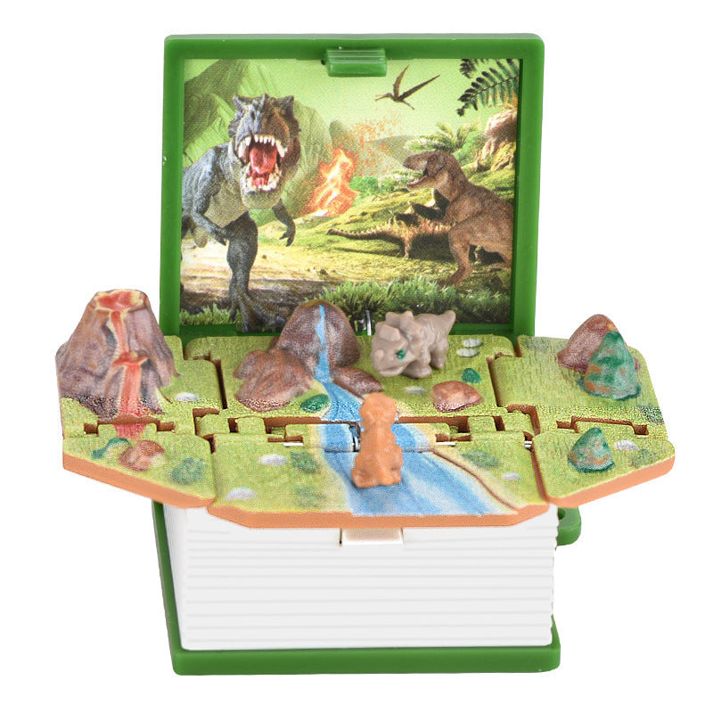 3D Dinosaur Pop-Up Book Keychain Children Creative Decompression Toy