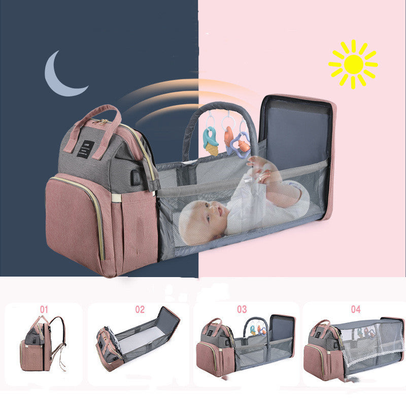 New Mummy Baby Crib Backpack Large Capacity Out Milk Ulated Bag Women