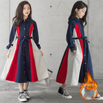 Korean Version Of The Big Kids Girls Multi-color Stitching Fashion A-line Skirt - Cindi Book