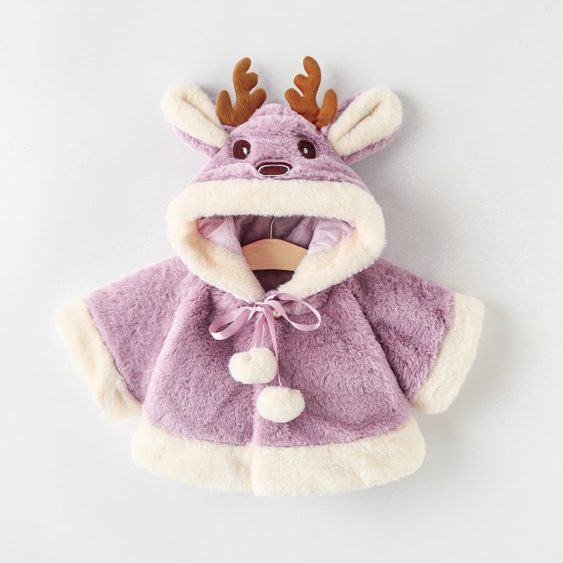 Winter New Thickened Fleece Girls' Cape - Cindi Book