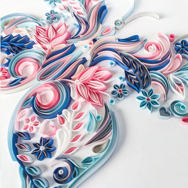A4 Butterfly Quilling Paper Handmade DIY Material Package