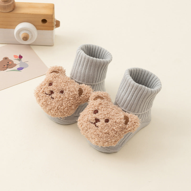 Newborn Baby Spring And Autumn Mid-calf Glue Dispensing Non-slip Room Socks Baby Socks - Cindi Book