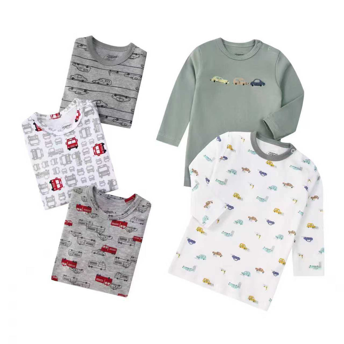 Autumn Children's Cartoon Printed Home Long-sleeved Top T-shirt Mixed Color Five Pieces - Cindi Book
