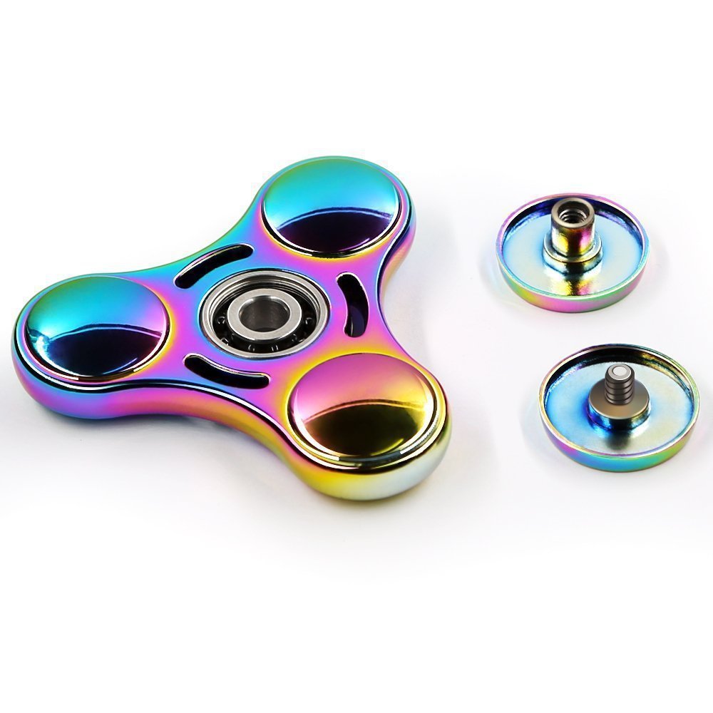 Colorful Whirlwind Triangle Fingertip Gyro Clover Cool Alloy UFO Inter Finger Gyro - Cindi Book