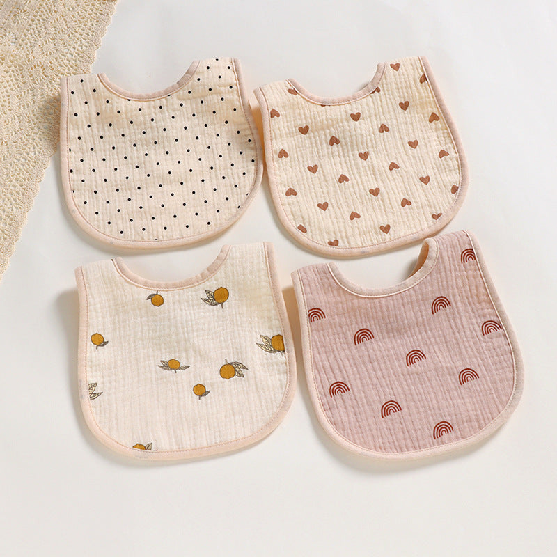 Cotton Gauze U-Shaped Bib Baby Saliva Towel