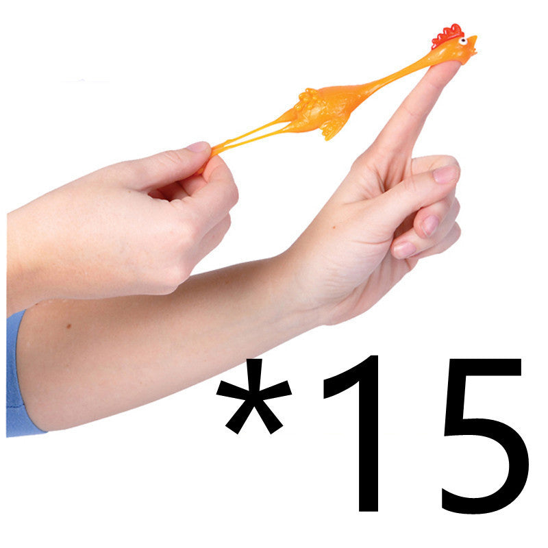 Catapult Launch Rubber Catapulted Chicken Toys Light Finger Prank Stretchy Flying Ejection Toy Slingshot Turkey Sticky - Cindi Book