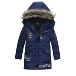 Boys Large Fur Collar Padded Warm Cotton Jacket - Cindi Book