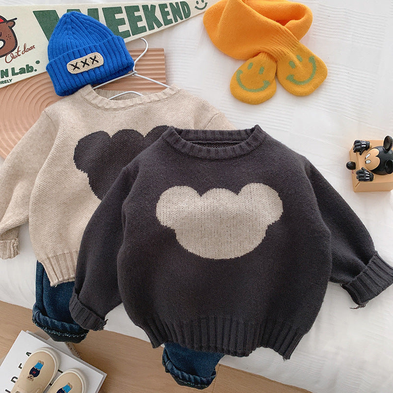 Fashion Sweater Boys Bear Jacquard Knit - Cindi Book
