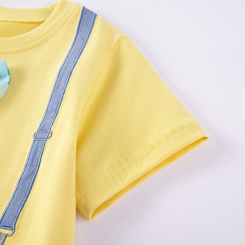 Cute Cotton Embroidered Short-Sleeve T-Shirt For Kids - Cindi Book