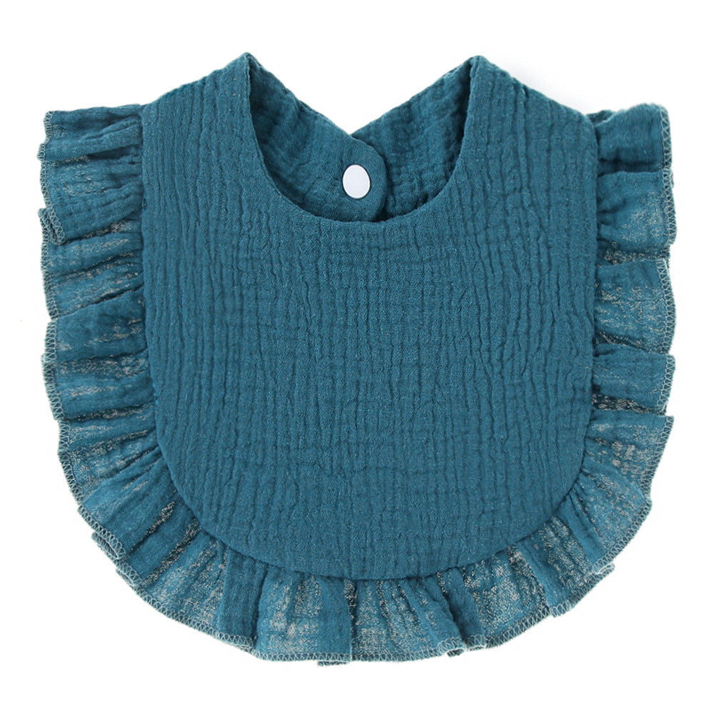 Ruffled Cotton Gauze Lace Bib Saliva Pocket - Cindi Book