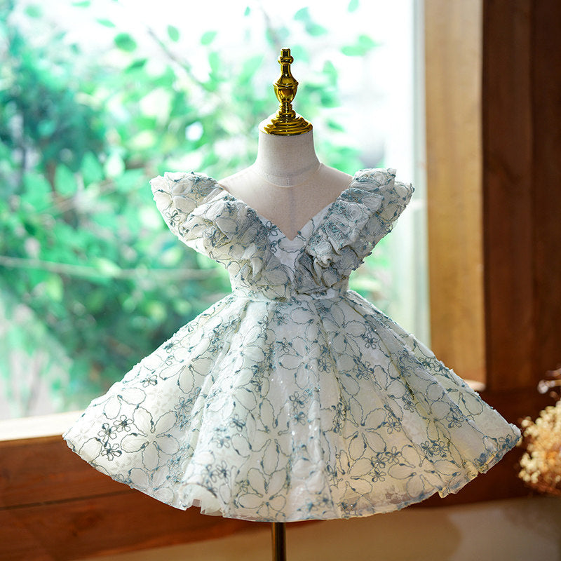 New Floral Princess Dress For Flower Girlssimple And Adorable For Kids Birthdays - Cindi Book