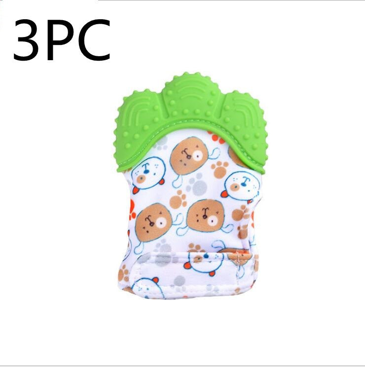 Baby teether baby anti-bite silicone molar gloves children's sound toys - Cindi Book