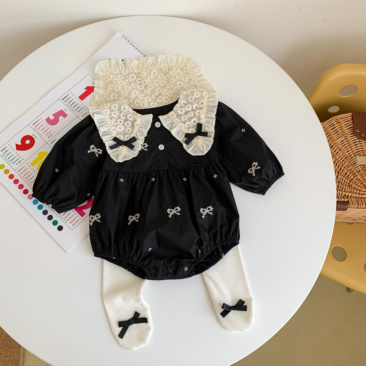 Autumn Clothes Baby's Gown Doll Collar Lace Embroidery - Cindi Book