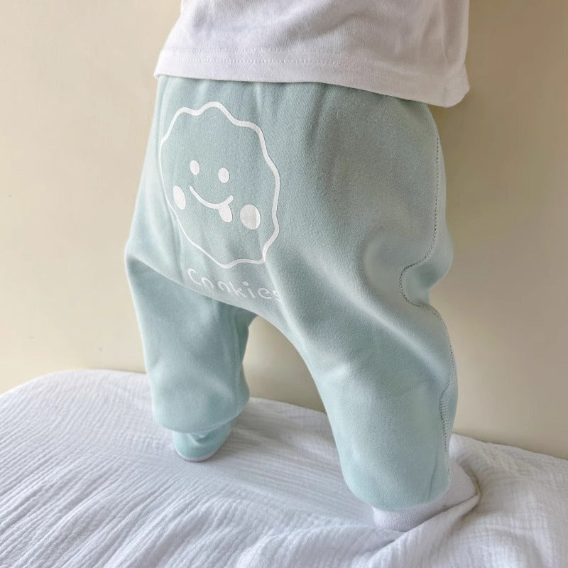 Baby Fleece-Lined Cotton Men and Women Baby Single-Layer Fleece-Lined Cotton Pants