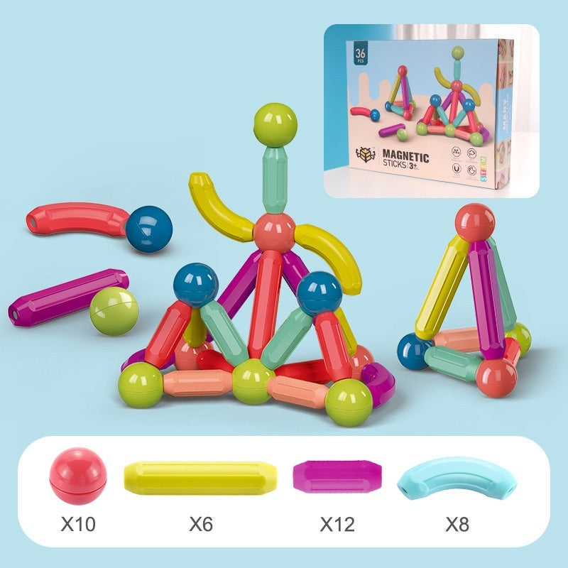 Big Size DIY Magnetic Construction Set Early Learning Constructor Variety Magnetic Rod Building Blocks For Children Toys Gift - Cindi Book