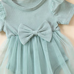 Girls' Multi-color Mesh Flounced Sleeve Short Sleeved Kazakhstan Skirt - Cindi Book