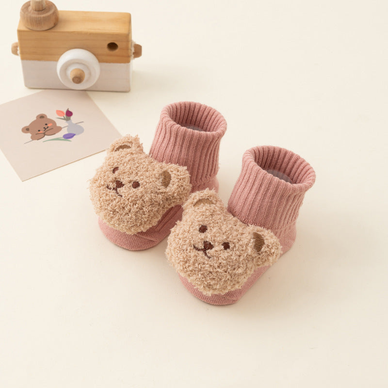 Newborn Baby Spring And Autumn Mid-calf Glue Dispensing Non-slip Room Socks Baby Socks - Cindi Book
