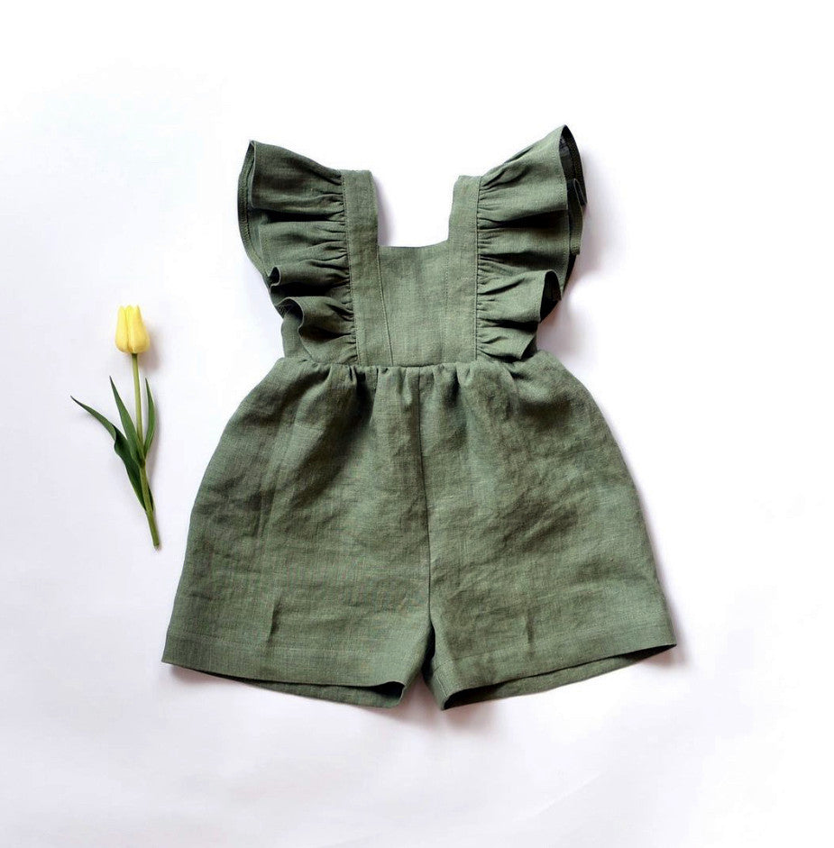 Children's Clothing Infant Cotton And Linen One-piece Shorts Strap - Cindi Book