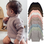 Simple Solid Color Girls' Round Neck Base Knitwear - Cindi Book