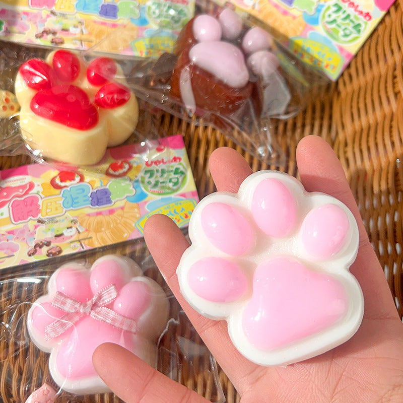 Large Cat's Paw Squeezing Toy Coconut Meat Powder Plush Good-looking Decompression Artifact - Cindi Book