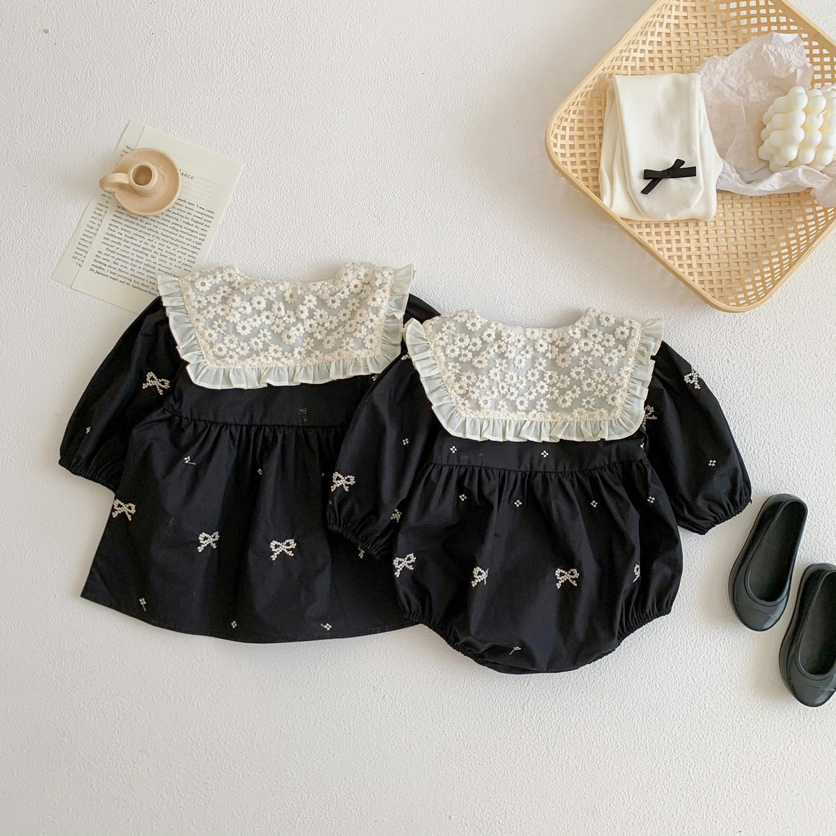 Autumn Clothes Baby's Gown Doll Collar Lace Embroidery - Cindi Book
