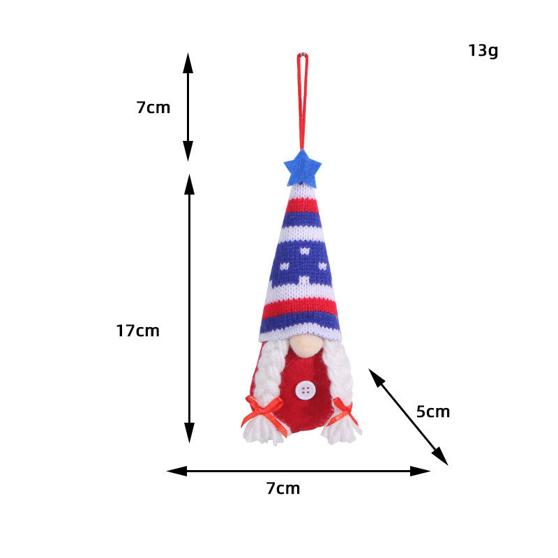 Star Striped Knitted Hat Decoration Small Pendant - Cindi Book