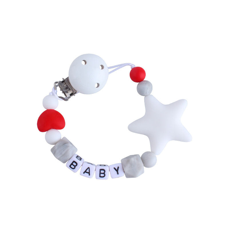 Five-Pointed Star Teether Pacifier Chain Toy