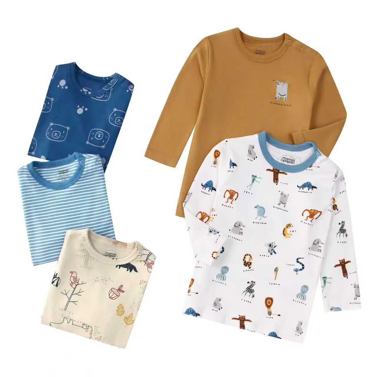Autumn Children's Cartoon Printed Home Long-sleeved Top T-shirt Mixed Color Five Pieces - Cindi Book