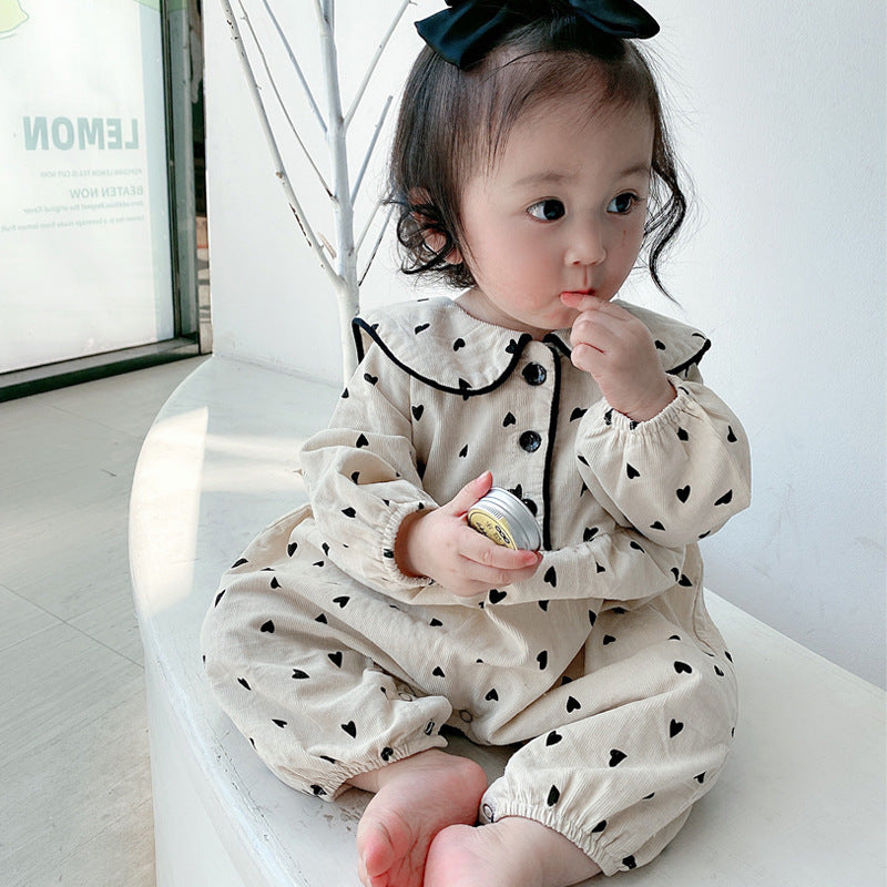 Baby Onesie Autumn Corduroy Baby Suit - Cindi Book
