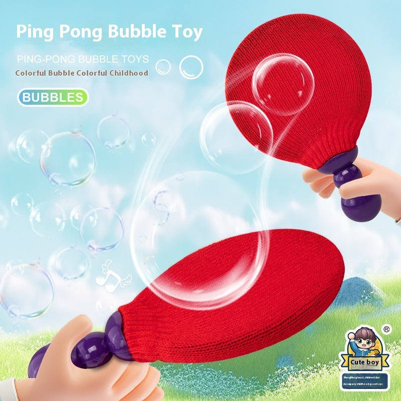 Children's Educational Parent-Kids Interactive Elastic Blowing Outdoor Bubble Racket