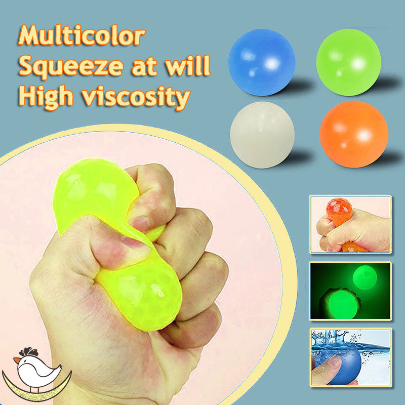 Luminous Sticky Ball Toys Sticky Wall Home Party Games Glow In The Dark Novelty Toys Decompression Squeeze Toy - Cindi Book