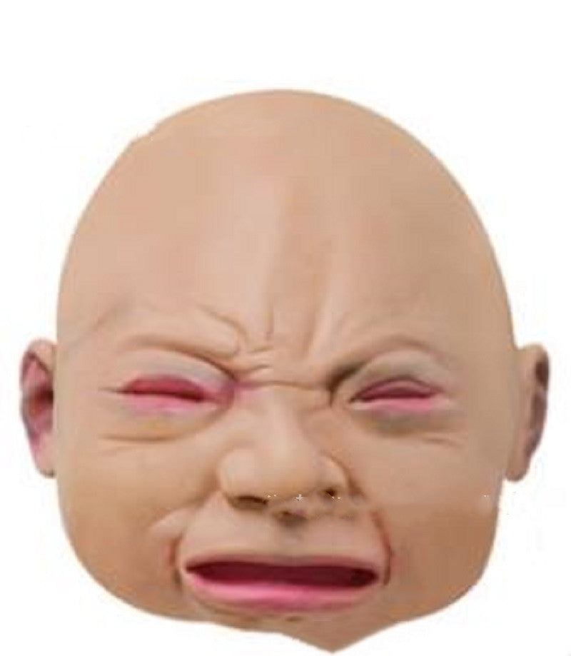 Crying Mask Funny S Y Angry Baby Face Latex Mask Headgear Halloween - Cindi Book
