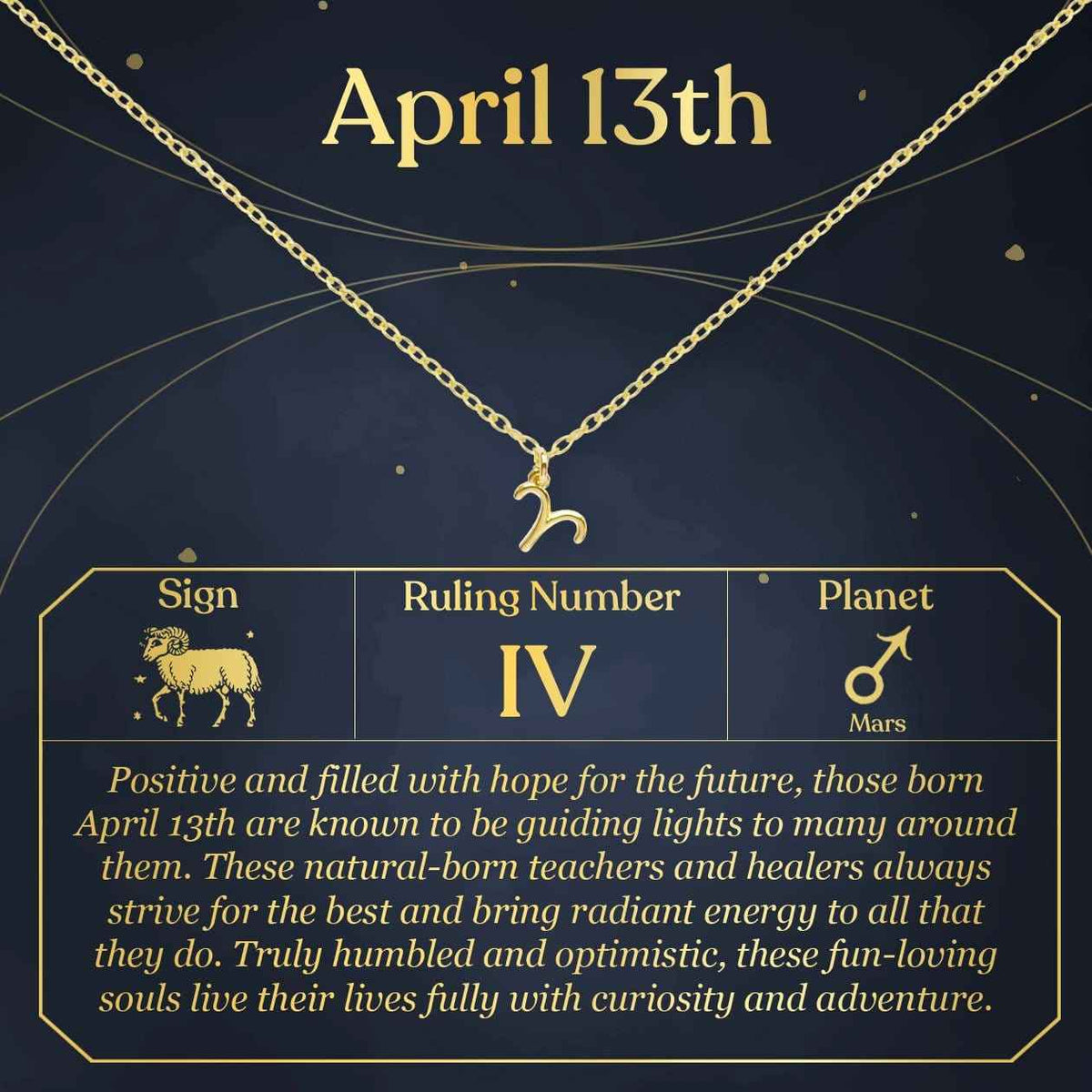 April 13th Aries Necklace