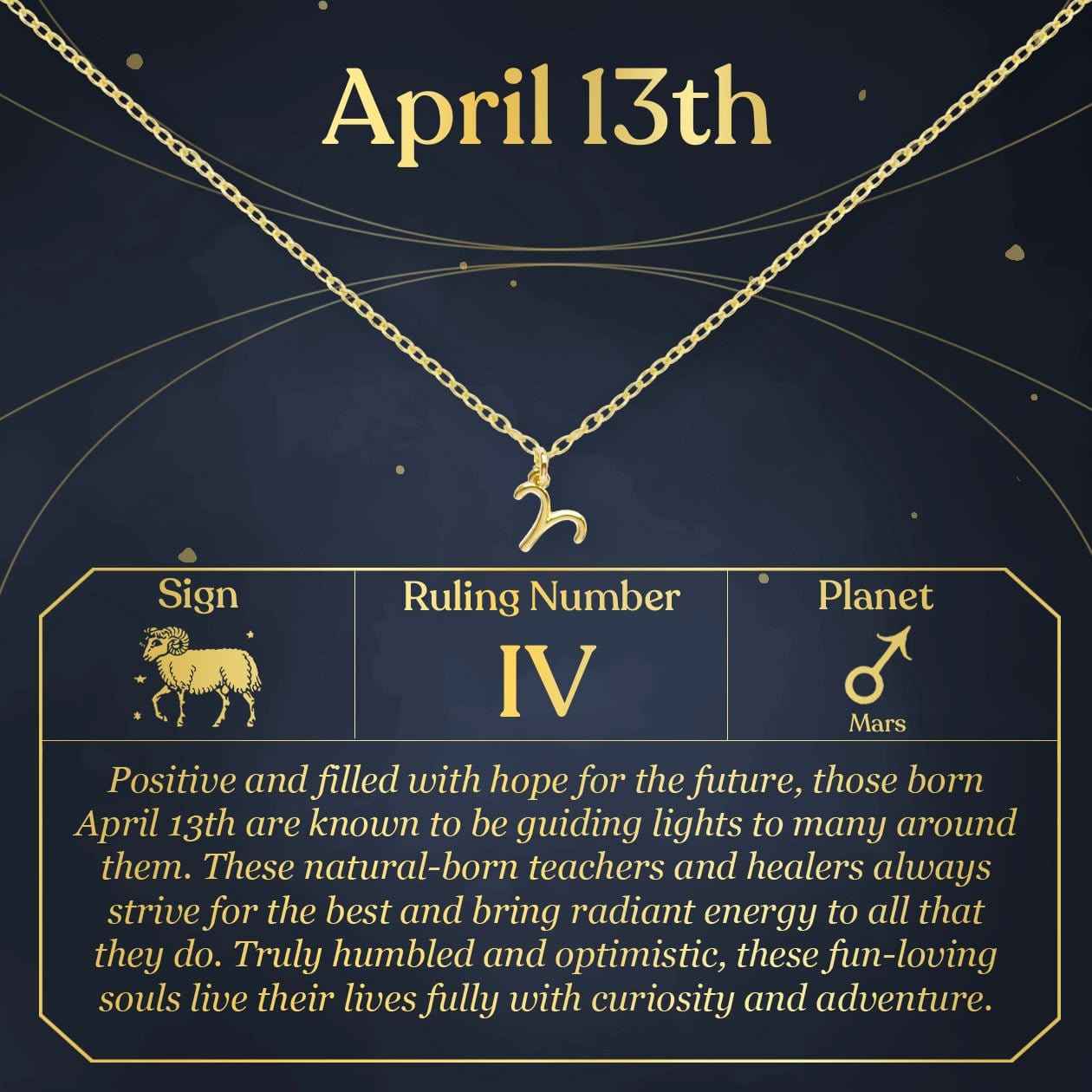 April 13th Aries Necklace