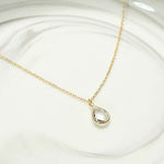 April Birthstone / Diamond Crystal Charm Necklace