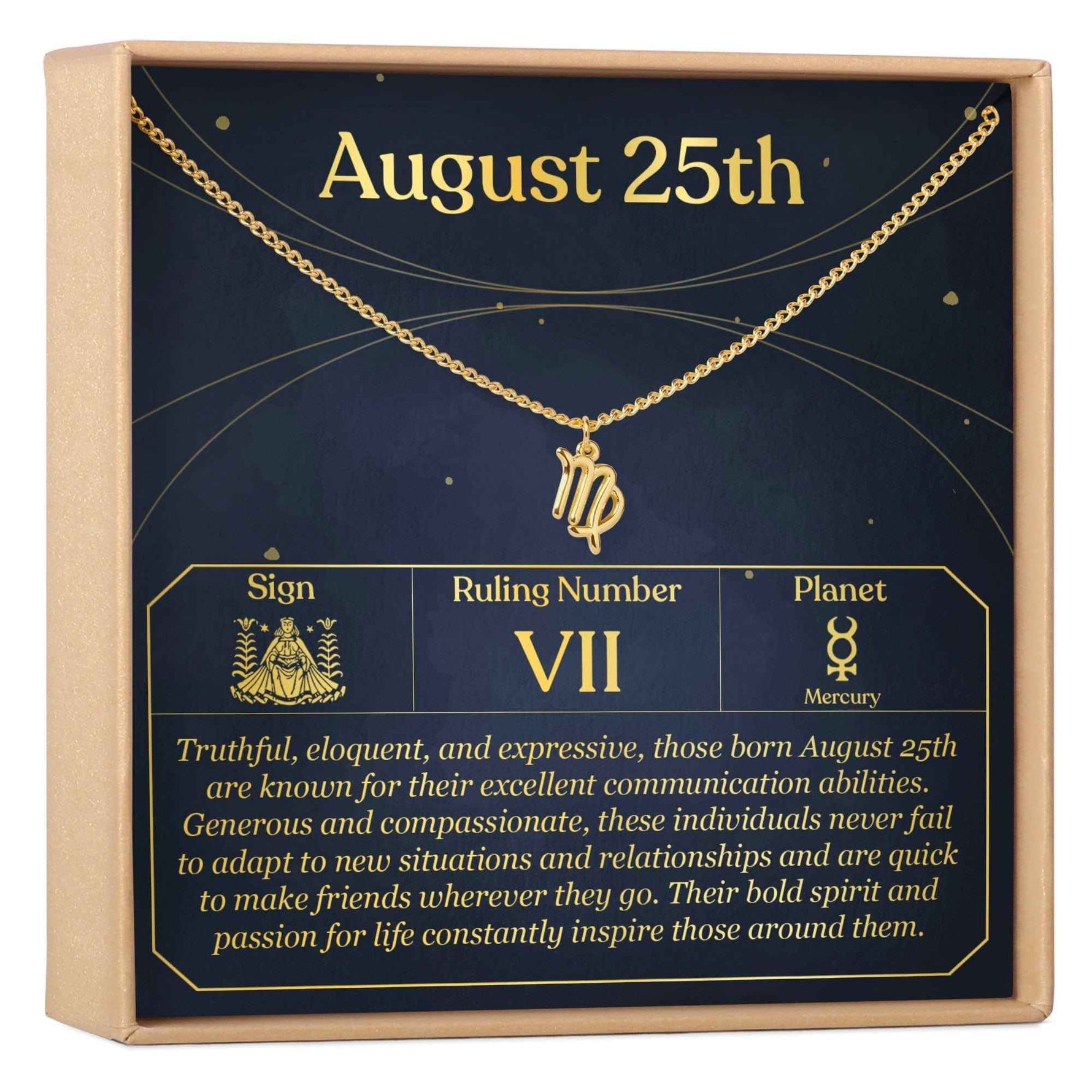 August 25th Virgo Necklace