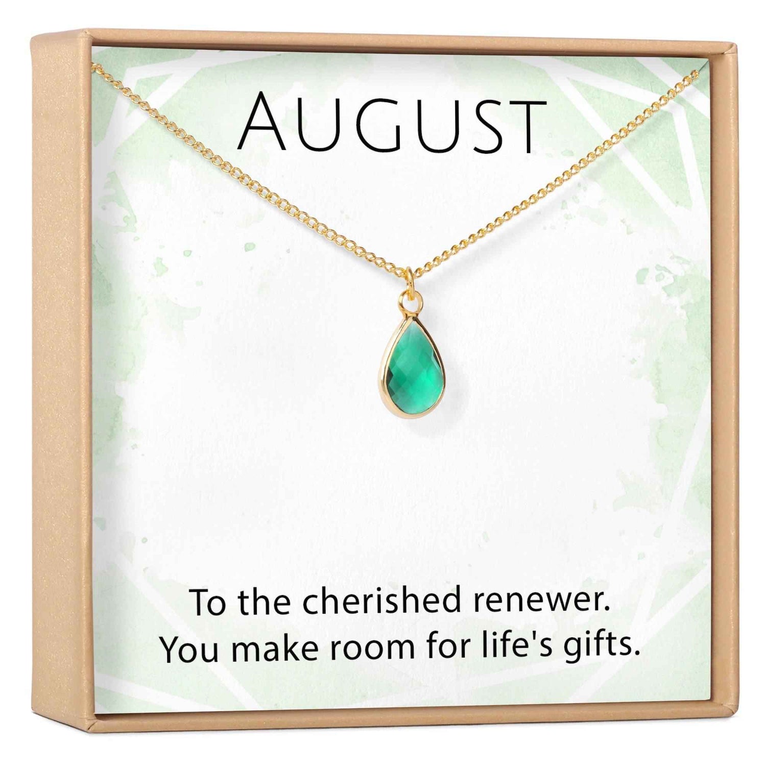August Birthstone / Peridot Crystal Charm Necklace