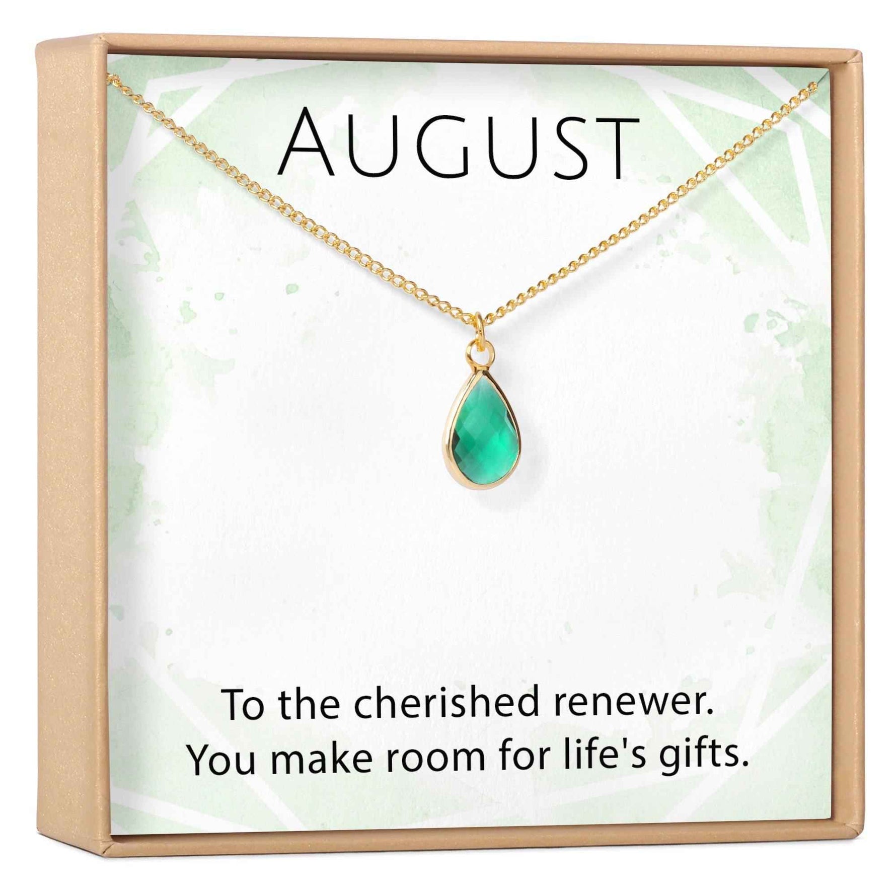 August Birthstone / Peridot Crystal Charm Necklace