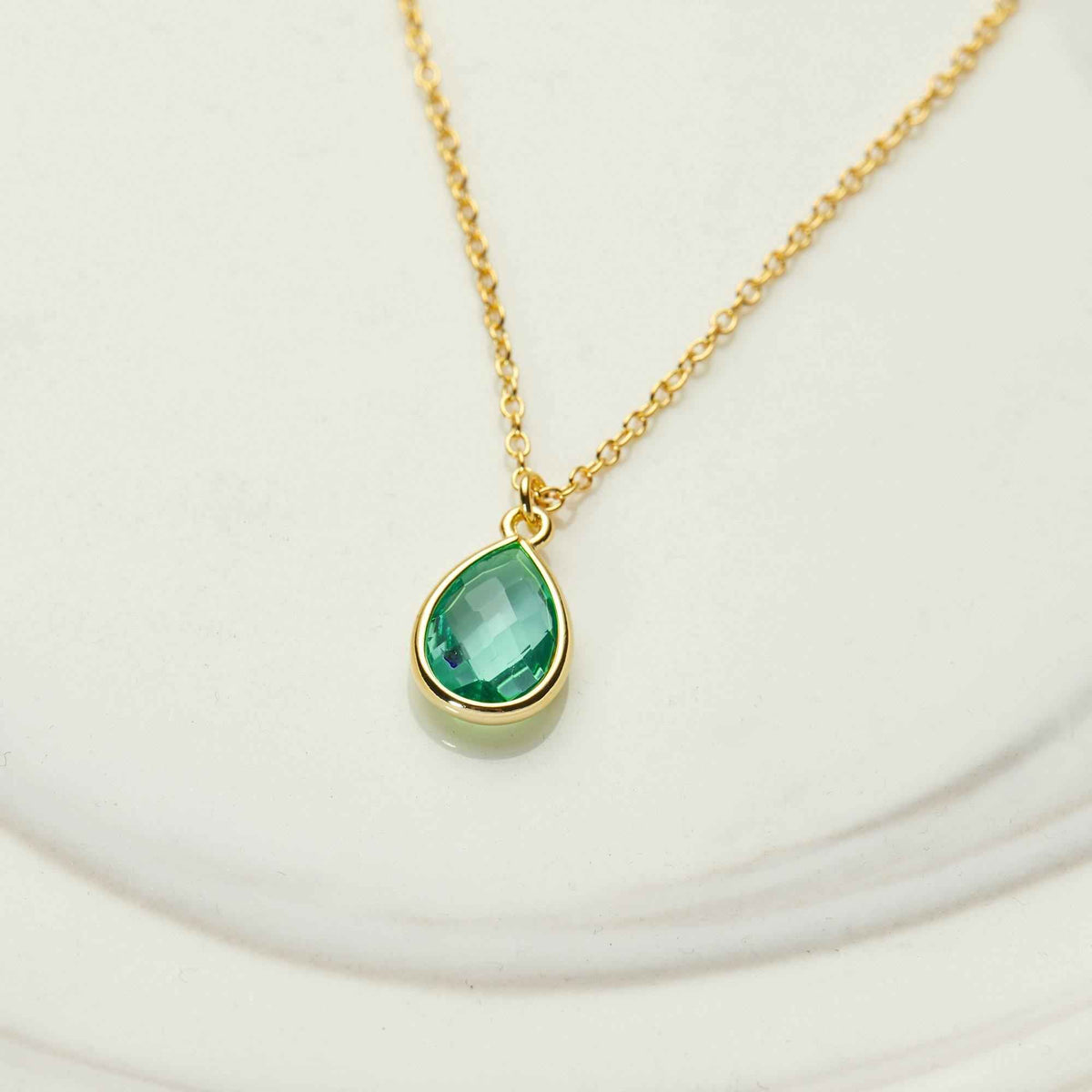 August Birthstone / Peridot Crystal Charm Necklace
