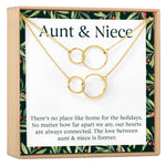 Aunt-Niece Christmas  Double Circles Necklace Set