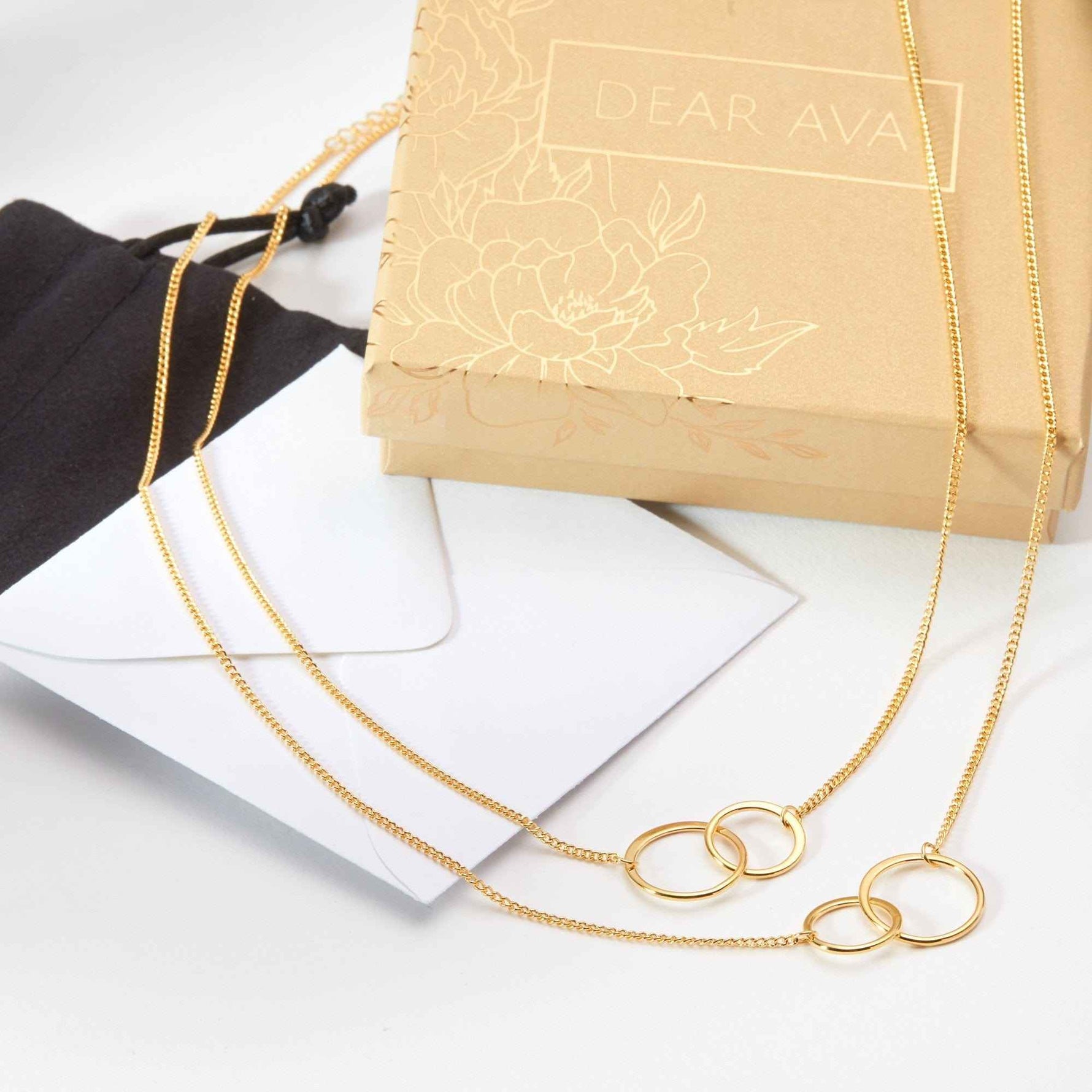 Aunt-Niece Christmas  Double Circles Necklace Set