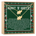 Aunt-Niece Christmas  Elephant Necklace Set