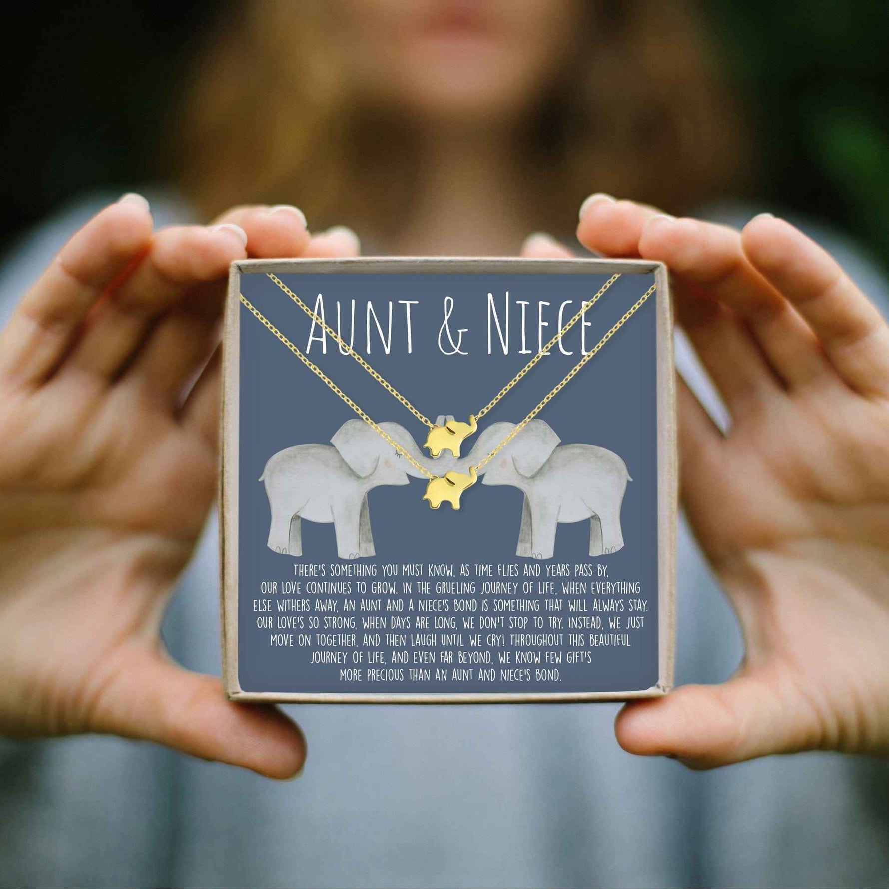 Aunt-Niece Elephant Necklace Set