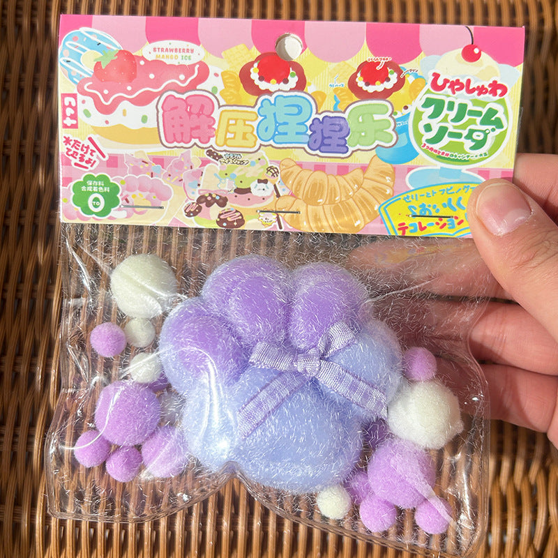 Large Cat's Paw Squeezing Toy Coconut Meat Powder Plush Good-looking Decompression Artifact - Cindi Book
