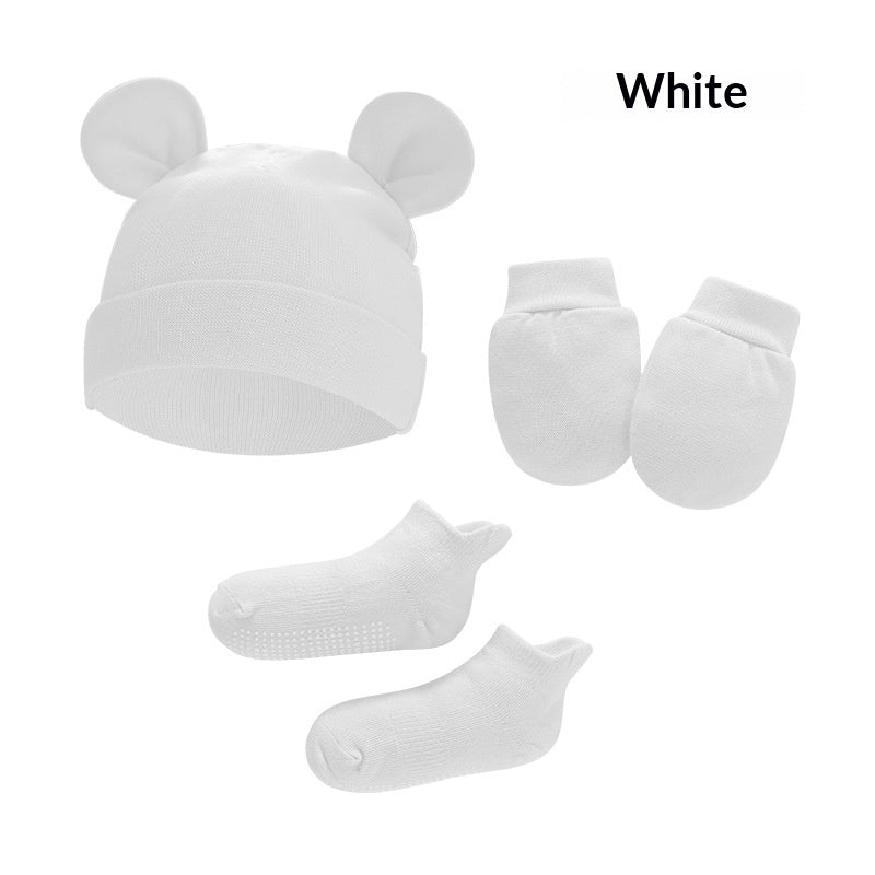 Newborn Hat Mittens And Socks Set With Rubber-soled Shoes - Cindi Book
