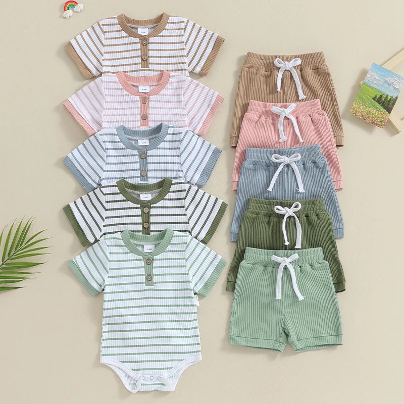 Baby Jumpsuit Short Sleeve Toddler Jumpsuit Romper Shorts Suit - Cindi Book