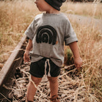 Baby Boys And Girls Cute Round Neck Rainbow Embroidered Short Sleeve - Cindi Book
