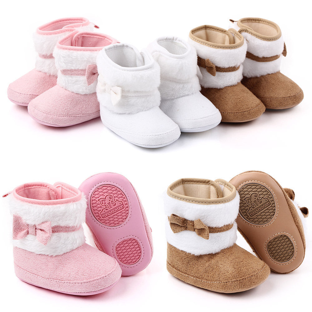 Bowknot High Top Soft Soled Baby Cotton Shoes - Cindi Book