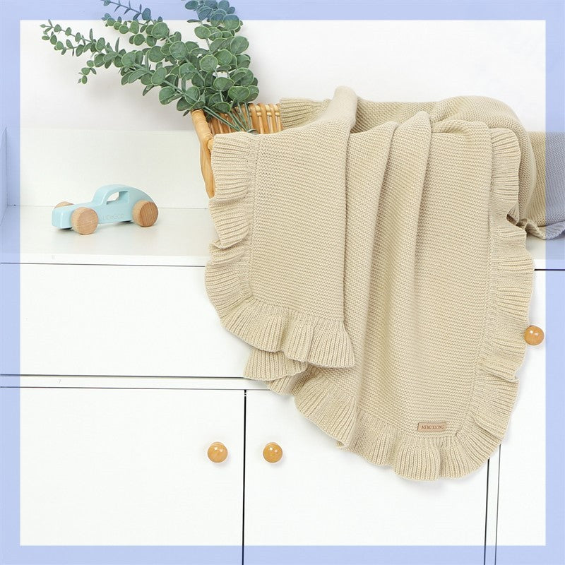 Knitted Baby Blankets Newborn Swaddle Wrap Ruffle - Cindi Book