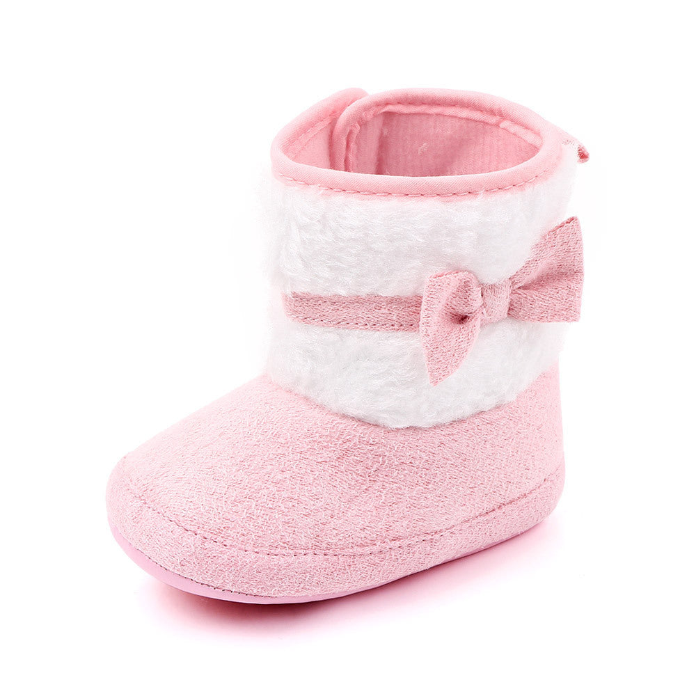Bowknot High Top Soft Soled Baby Cotton Shoes - Cindi Book